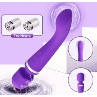 Magic Wand Massager "LODI", 20 Functions, BOTH ENDS vibrate independently, Silicone, PURPLE