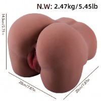 Male Masturbator, BUTT/VAGINA, Life-like, 5.45 lbs, BROWN