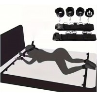 Under-the-Bed Restraints, Nylon, 2 Straps with metal rings, 4 Neoprene Cuffs Under-the-Bed Restraints, Nylon, 2 Straps with metal rings, 4 Neoprene Cuffs