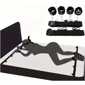 Under-the-Bed Restraints, Nylon, 2 Straps with metal rings, 4 Neoprene Cuffs