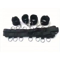 Under-the-Bed Restraints, Nylon, 2 Straps with metal rings, 4 Neoprene Cuffs